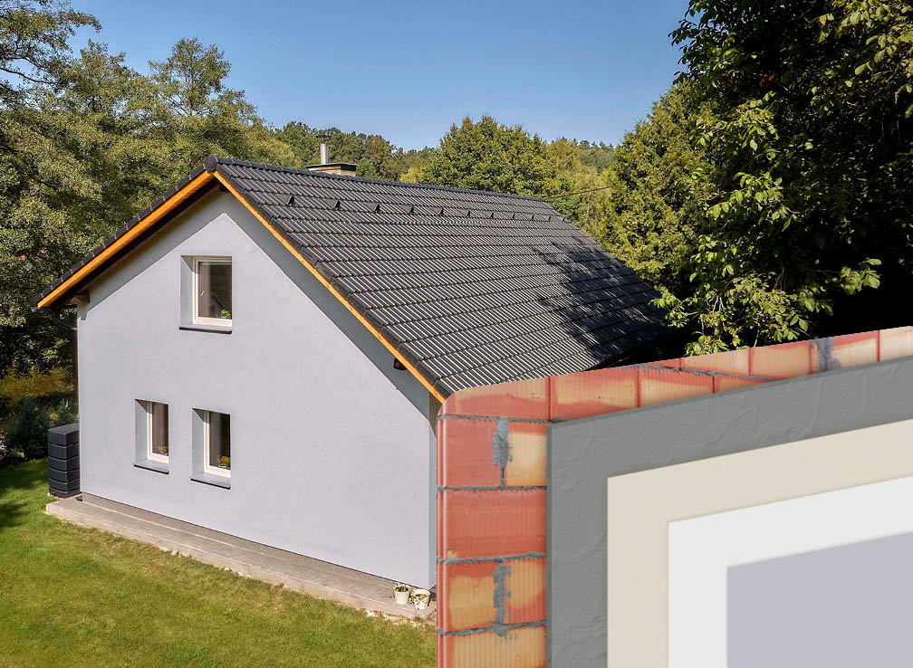 hladká fasáda s nátěrem