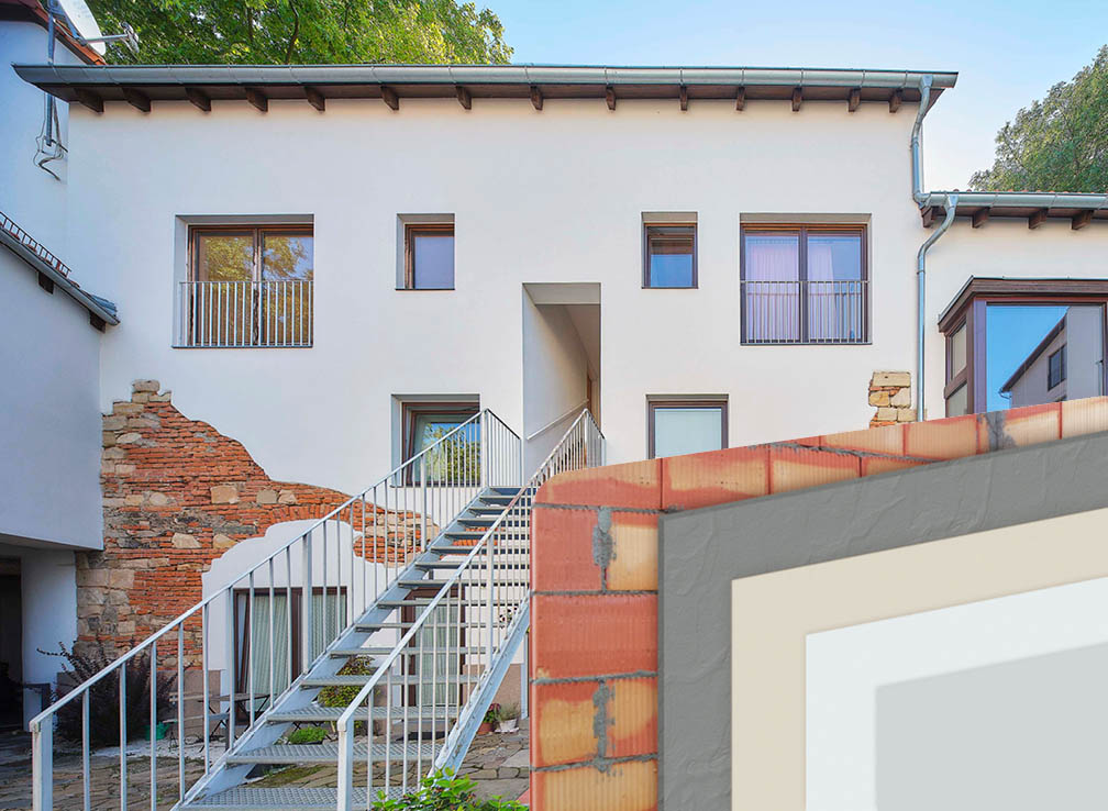 fasáda s tenkovrstvou omítkou